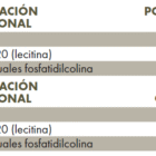 Tabla con valores nutricionales de ZREEN Glutation Fosfolipidos